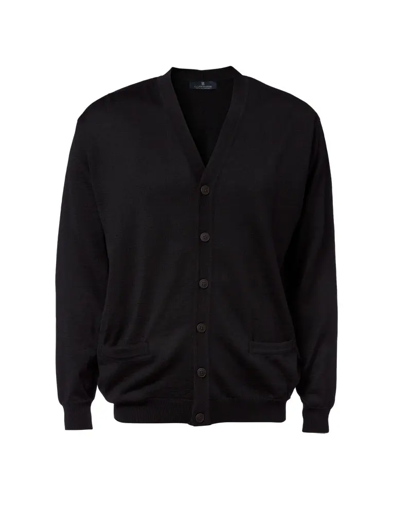 Copenhagen Men´s Cardigan Reg. V-Neck, buttons (Black)