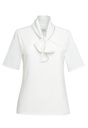 Flavia S/S Tie Neck Blouse (White)