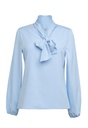 Andria L/S Tie Neck Blouse (Sky Blue)