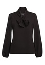 Andria L/S Tie Neck Blouse (Black)