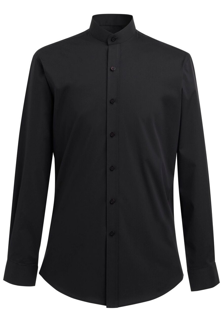 Volterra Grandad Collar Shirt (Black)