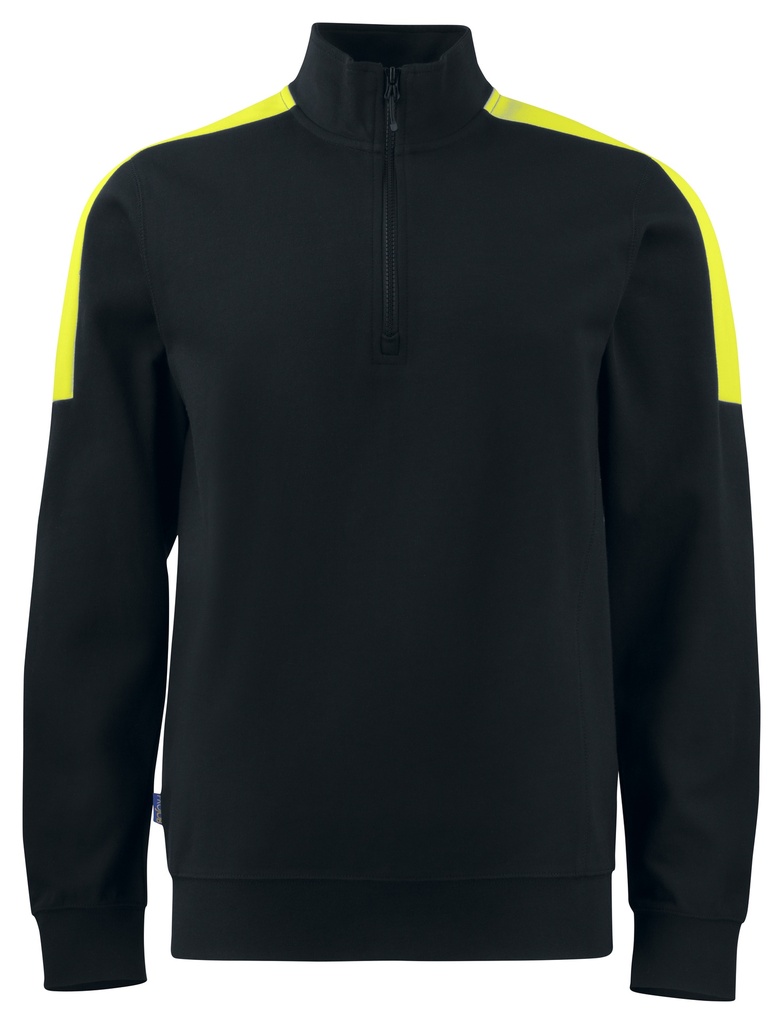 2128 Sweatshirt 1/2 Zip Black/Yellow