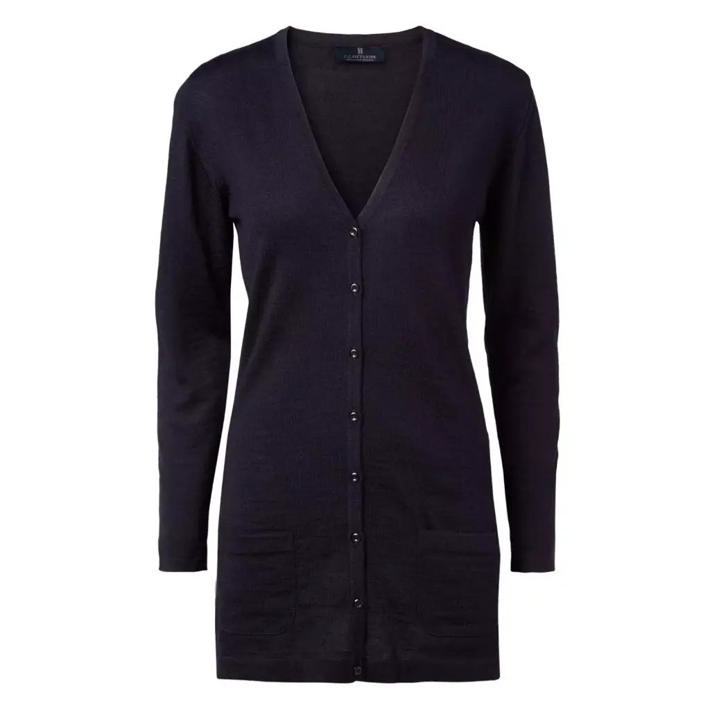 Copenhagen W Cardigan V Neck Buttons Tubular Long-Navy