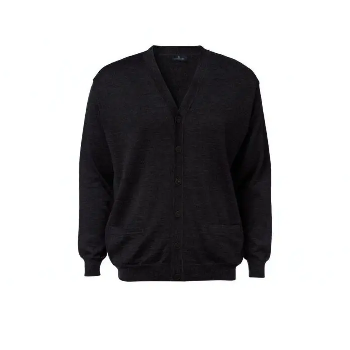 Copenhagen Men´s Cardigan Reg. V-Neck, buttons (Charcoal Melange)