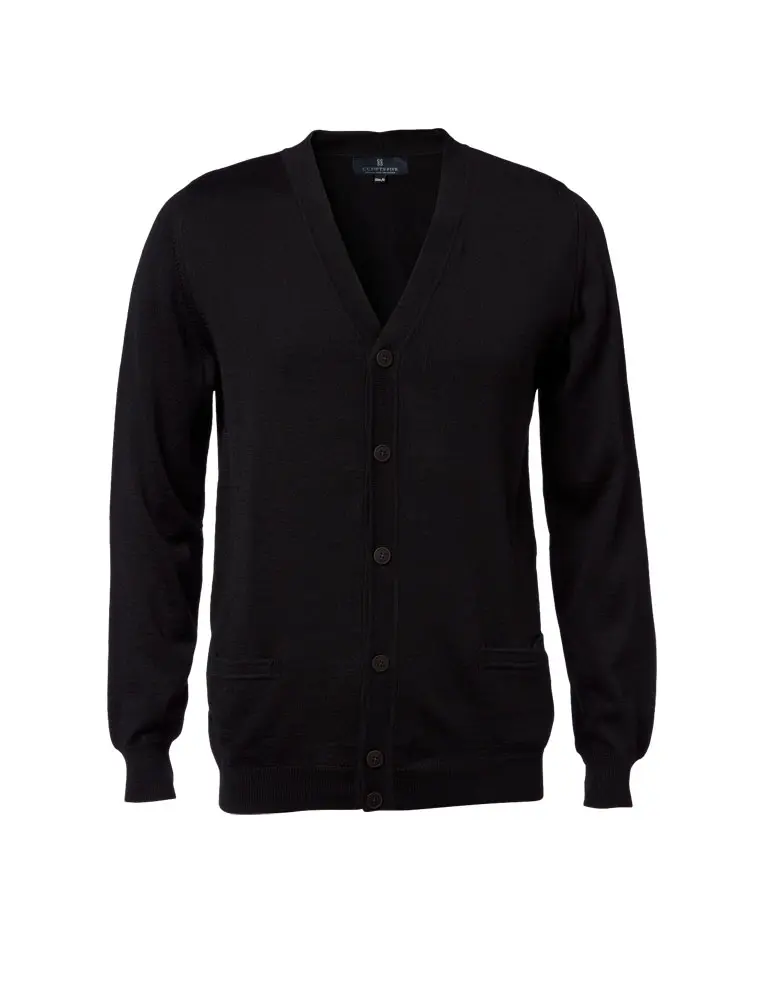 Copenhagen Men´s Cardigan Slim V Neck Buttons (Black)