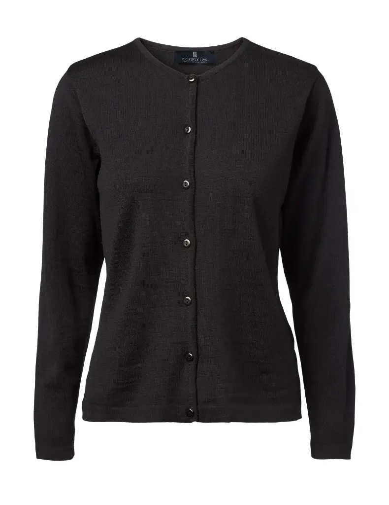 Copenhagen Women´s Cardigan O Neck Buttons Tubular (Black)