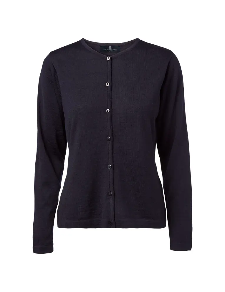 Copenhagen Women´s Cardigan O Neck Buttons Tubular (Navy)