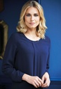 Roma L/S Crepe Blouse (Navy)