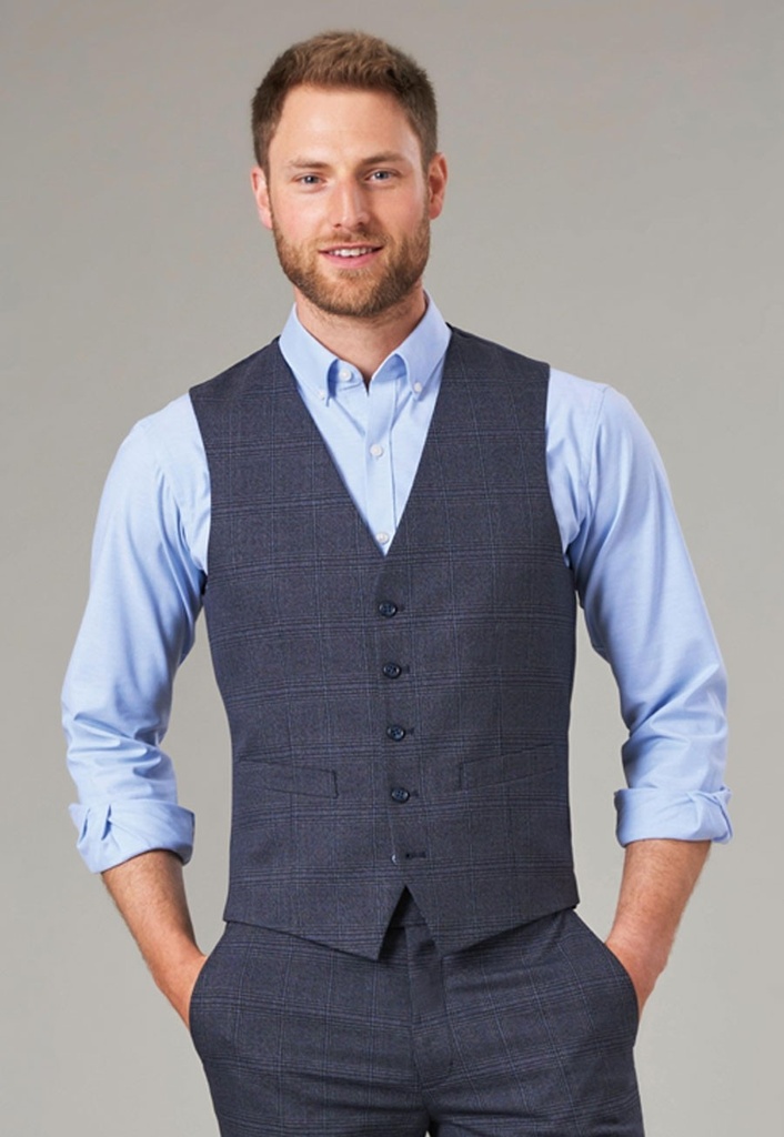 Emilio Check Waistcoat-Navy Check