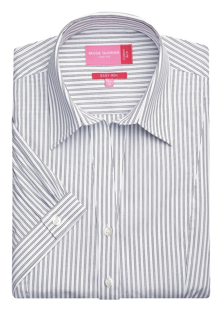 Pescara Ladies' S/S Blouse-White/grey