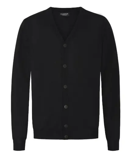 Copenhagen Mens Cardigan V Neck Regular Fit (Black)
 