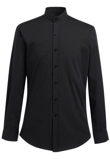 Volterra Grandad Collar Shirt (Black)