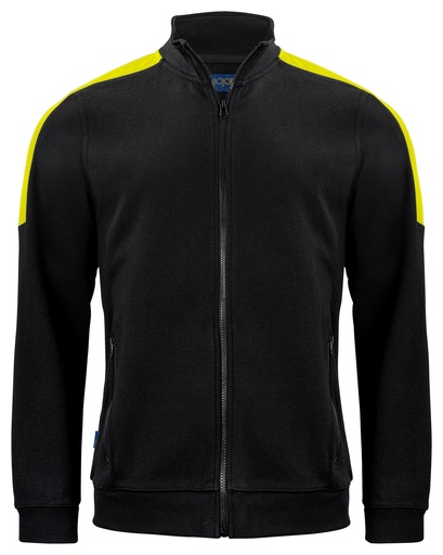 2129 Sweatshirt Full Zip BLACK/YELLOW
