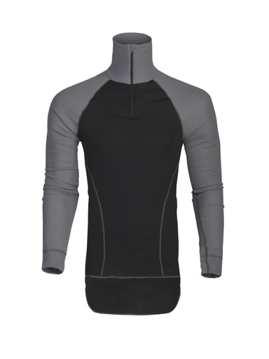 3103 POLO WITH ZIP LIGHT GREY XS BLACK