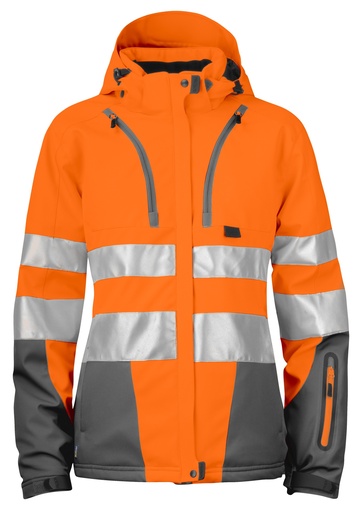 6424 Padded Jacket Lady HV Orange/Grey