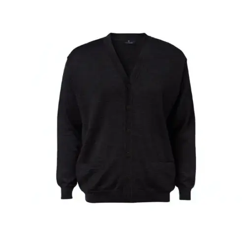 Copenhagen Men´s Cardigan Reg. V-Neck, buttons (Charcoal Melange)