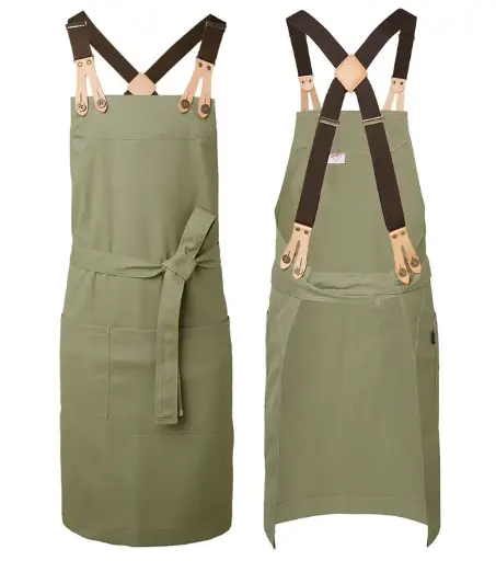 [4078-282-026-ONE] Bib apron (Khaki)
