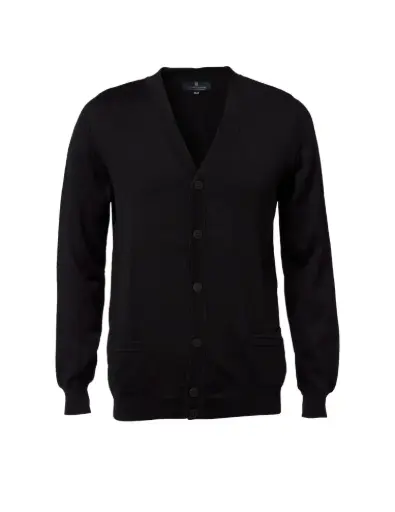 Copenhagen Men´s Cardigan Slim V Neck Buttons (Black)
