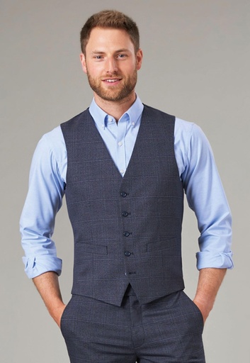 Emilio Check Waistcoat-Navy Check