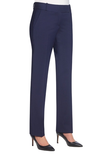 Genoa Tailored Leg Trouser-Mid Blue