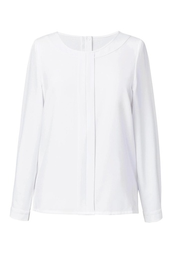 Riola L/S Crepe Blouse-White