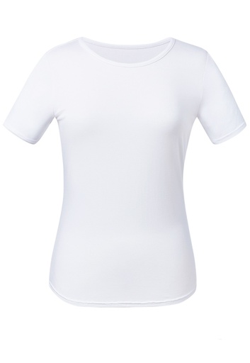 Sassa Round Neck Stretch Top-White