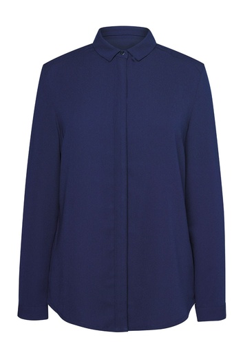 Firenze L/S Crepe Blouse-Navy