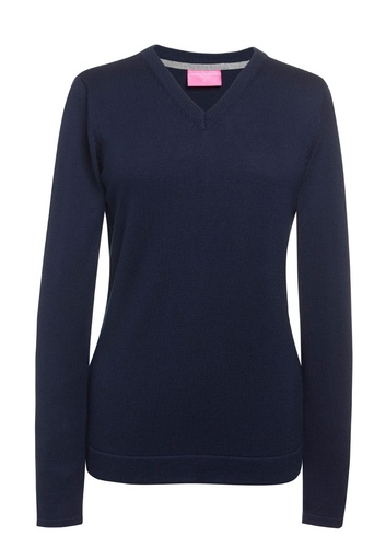 Atlanta V Neck Jumper-Navy