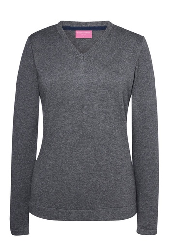 Atlanta V Neck Jumper-Charcoal