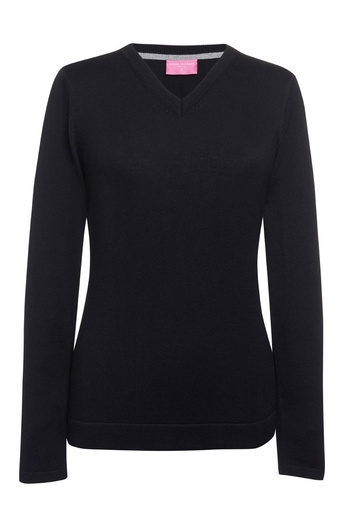 Atlanta V Neck Jumper-Black