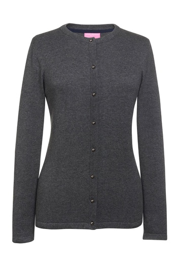 Seattle Crew Neck Cardigan-Charcoal