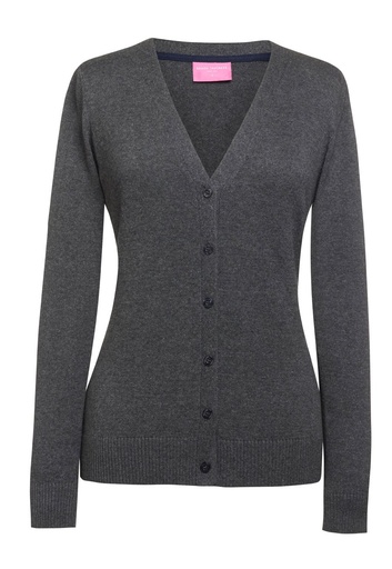 Augusta V Neck Cardigan-Charcoal