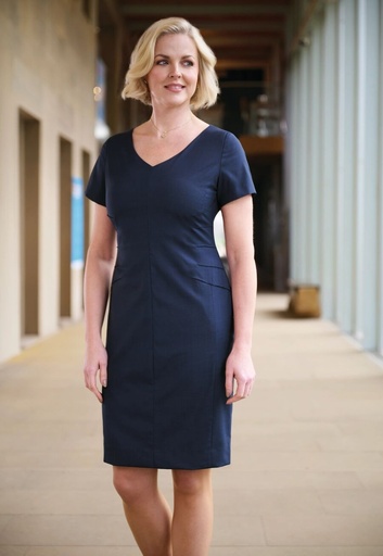 Diamante Dress-Navy Check