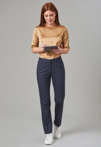 Stella Straight Leg Trouser-Navy Check