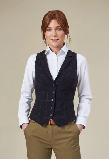 Greenville Tweed Waistcoat-Navy H/B