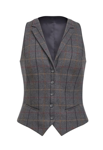 Greenville Tweed Waistcoat-Grey/Brown