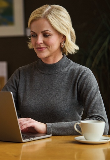 Golden Turtleneck Jumper-Charcoal