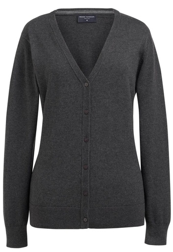 Sofia V Neck Cardigan-Charcoal