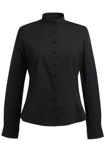 Amelia Ladies' L/S Blouse-Black