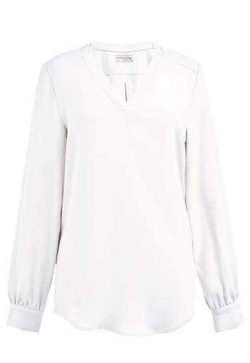 NEW Como L/S Crepe Blouse-White
