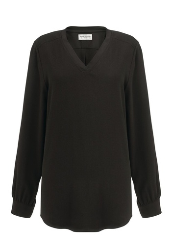 Como L/S Crepe Blouse-Black