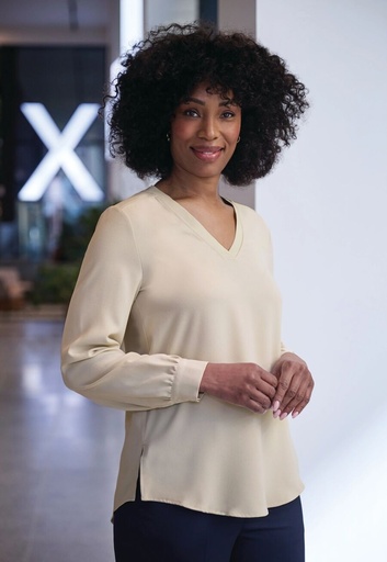 Como L/S Crepe Blouse-Putty