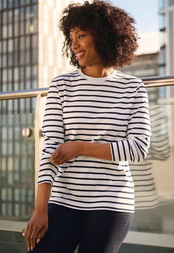 Lucy Breton Top L/S-Navy/White