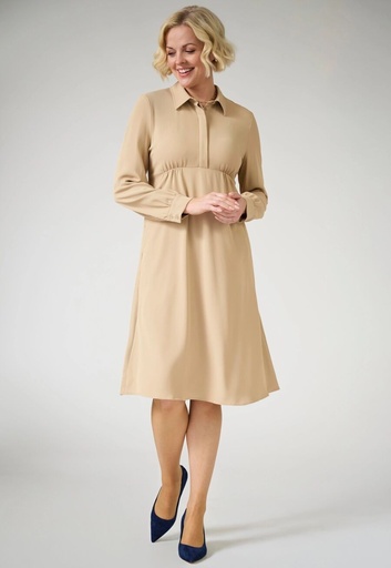 Virgo Shirt Dress L/S-Sand