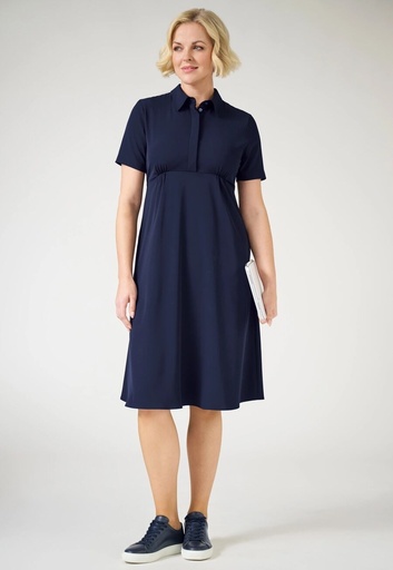 Gemini Shirt Dress S/S-Navy