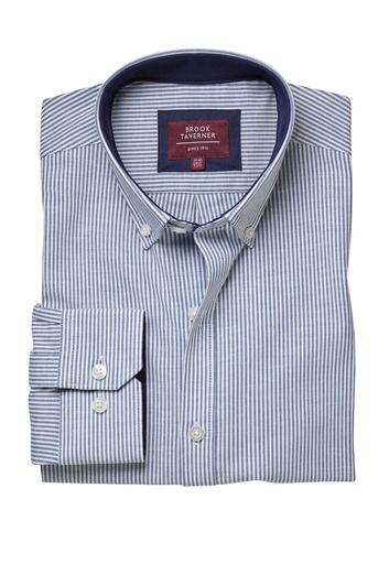 Lawrence Men's L/S Shirt-Navy Strip