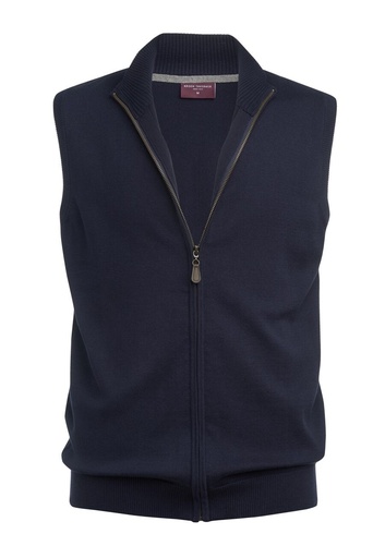 Lincoln Knitted Zip Gilet-Navy