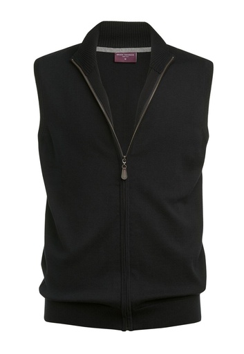 Lincoln Knitted Zip Gilet-Black