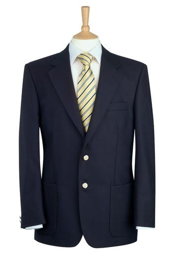 Oxford Single Breasted Blazer-Navy
