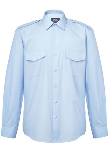 Hermes Men's L/S Pilot Shirt-Blue
